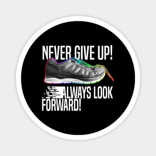 Never give up! Runners Dark t-shirt Magnet